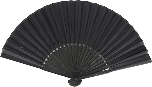 TOPINCN Abanico plegable negro antiguo para regalo de abanico plegable negro decoración fresca antiguo ventilador plegable estilo retro clásico 3
