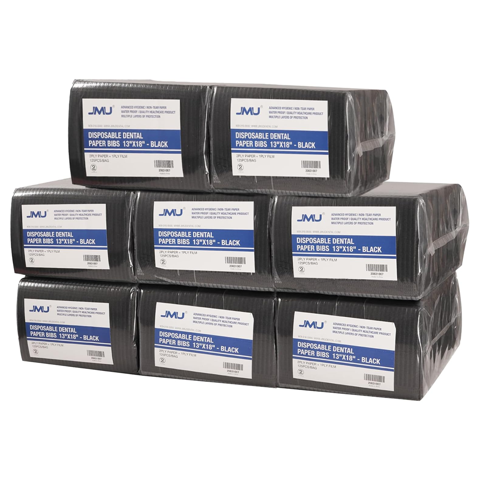 Bavoirs Dentaires Jetables JMU – 125 Pièces, Extra épais 3 Couches, 13 X 18 Pouces