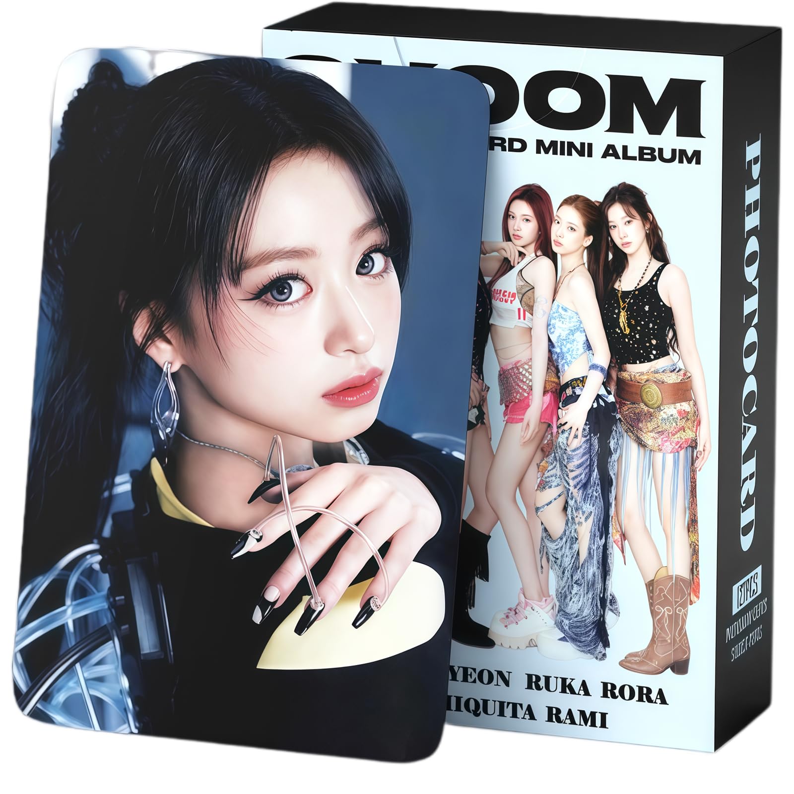 127 PCS Album choom Photocards 55 PCS Lomo Cards Set 72 PCS Stickers Postcard Gift Merchandise for Boys and Girls (Black)