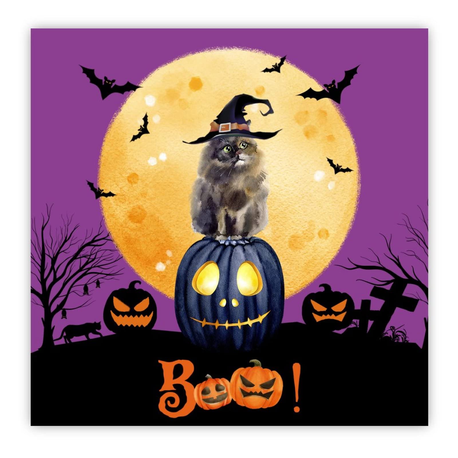 Panneau bois Halloween Citrouille, cadeau de pendaison de crémaillère