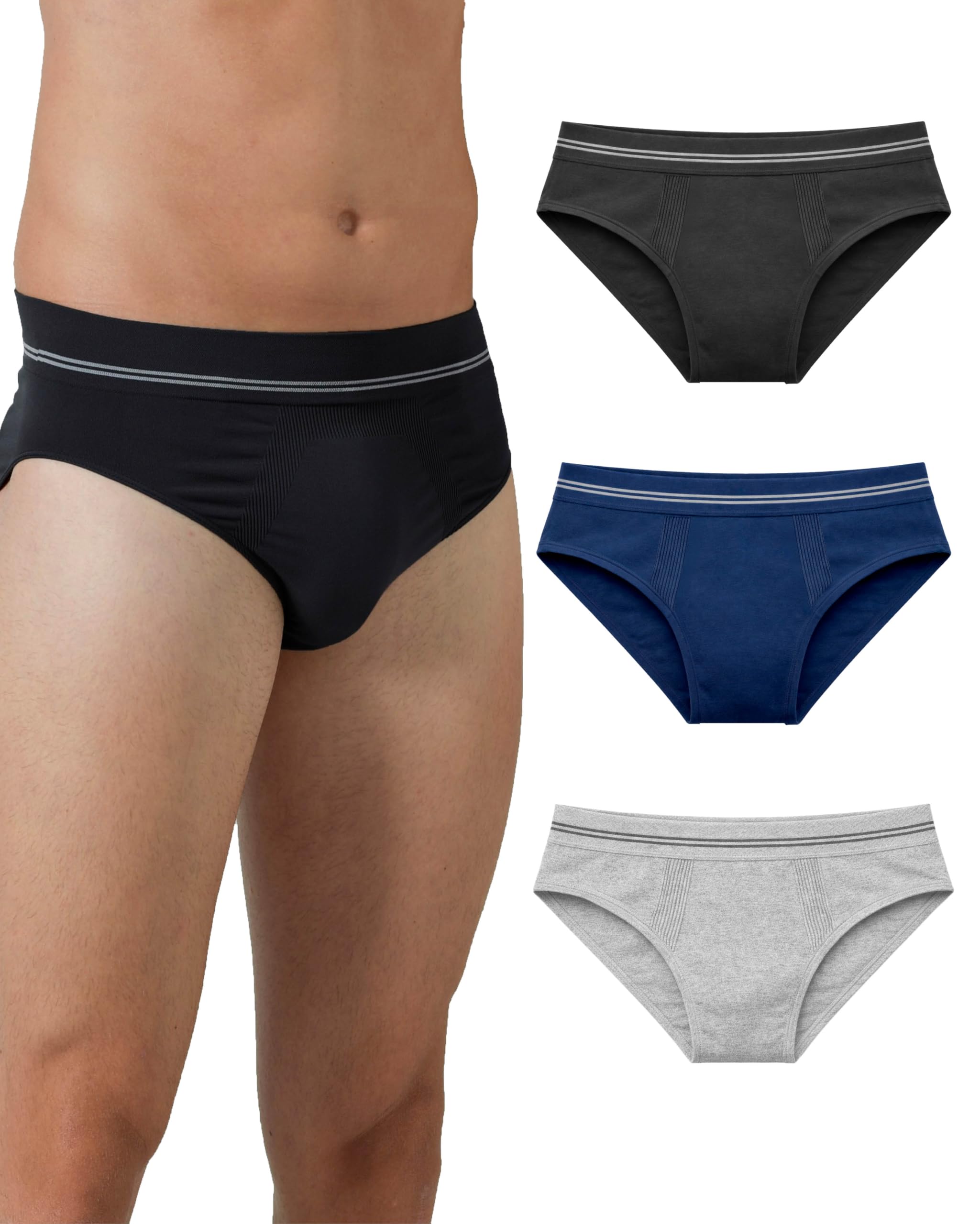 Risalti Slip Uomo Bamboo 3 pz – Mutande Uomo Senza Cuciture ed Etichette, Slip Intimo Comodo e Traspirante più Morbido del Cotone – Made in Italy
