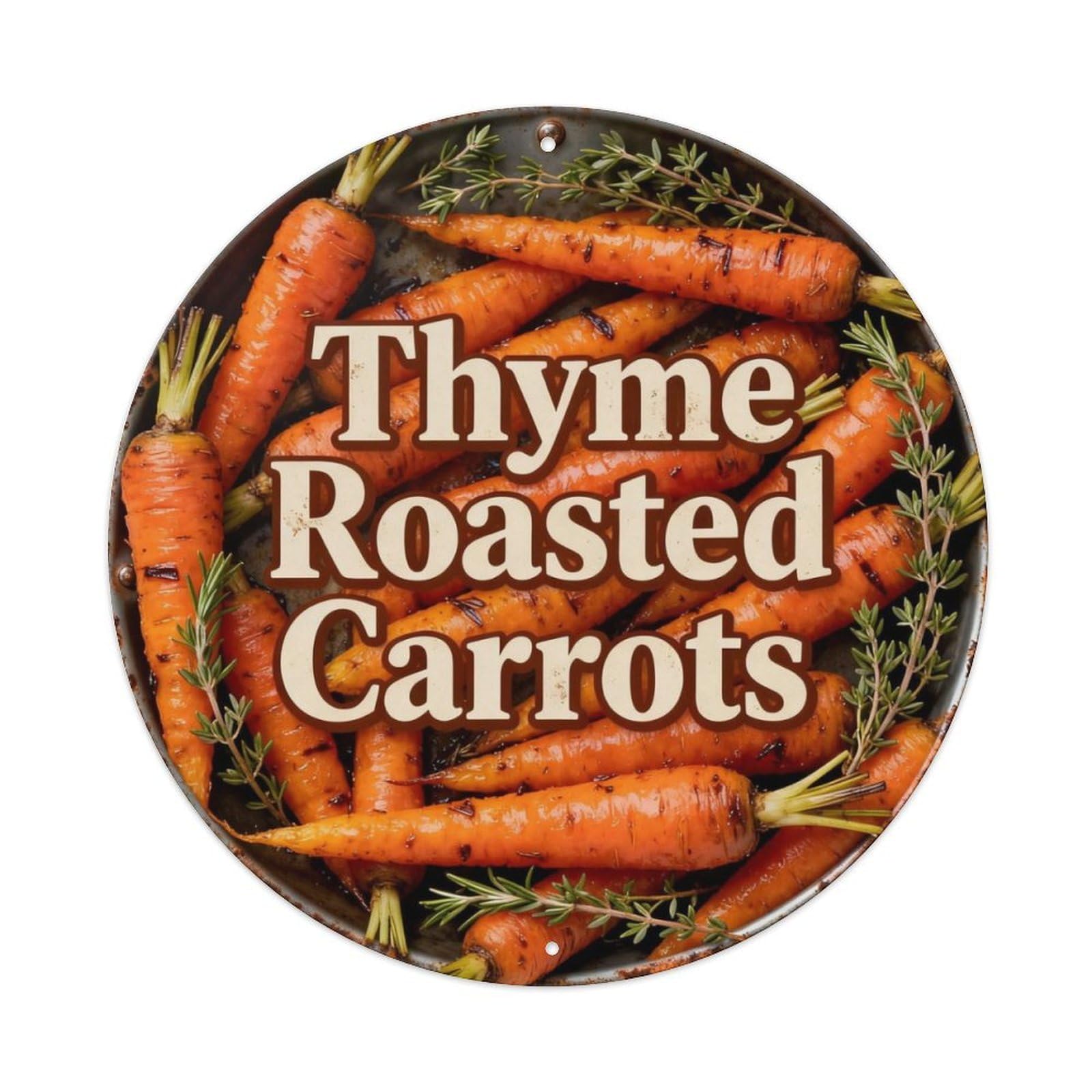 Thyme Roasted Carrots Metal Tin Sign Plaque