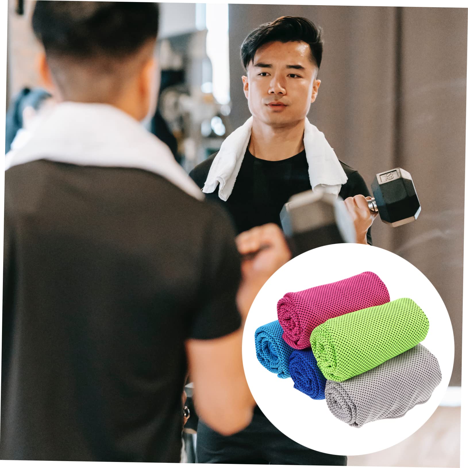 HONMEET Rapid Face Towel 5pcs Microfiber Cooling Towels for Gym Sports Random Color