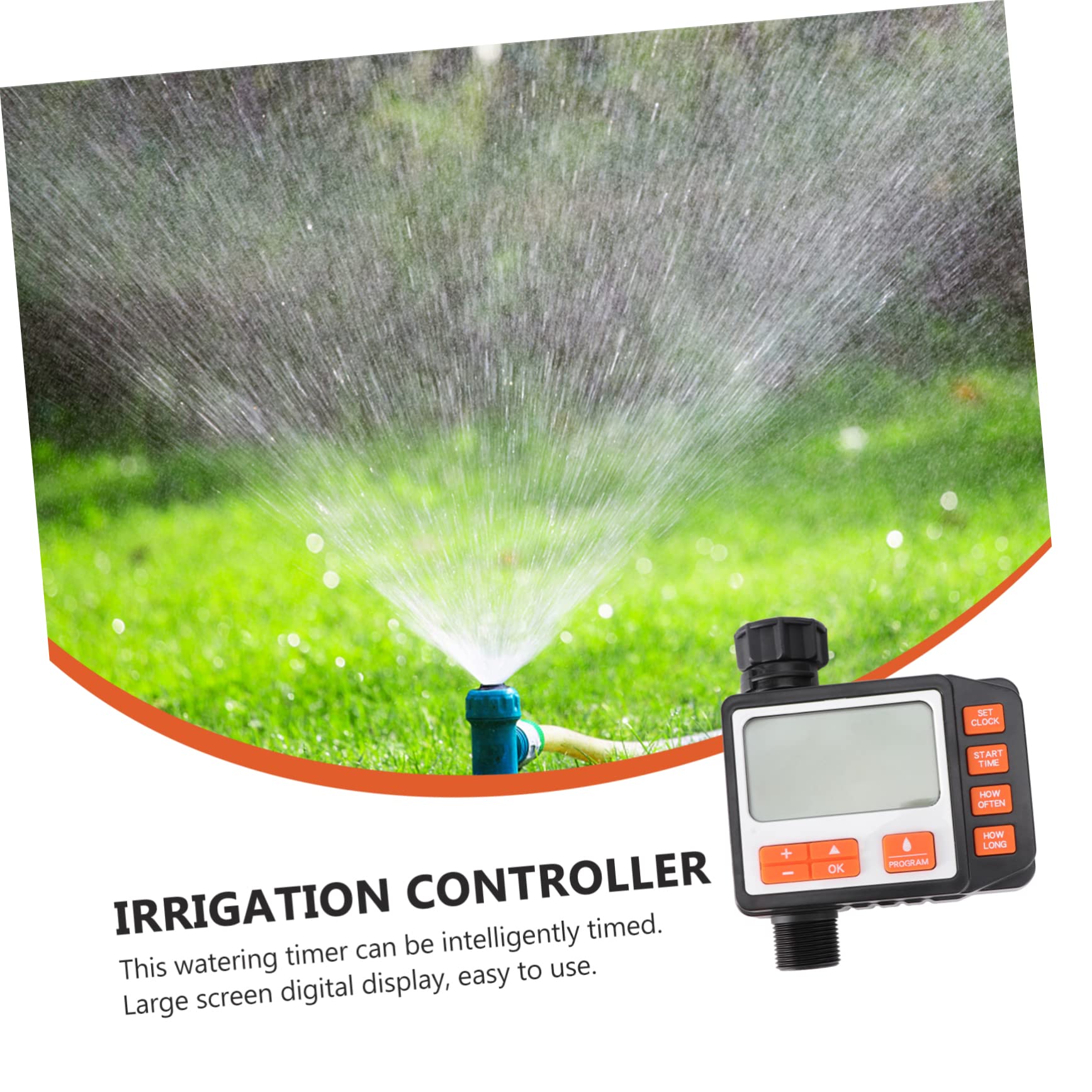 UPKOCH Timer Irrigazione Automatico con Display Ampio Programmatore per Irrigazione a Goccia e Sprinkler in Abs Nero