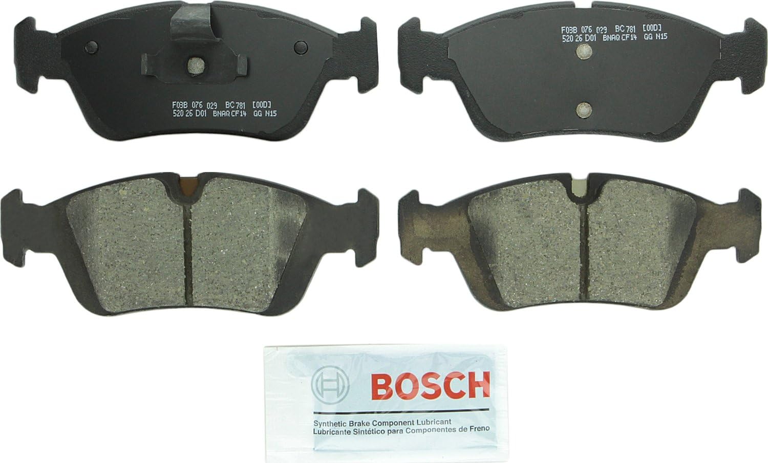 BOSCH BC781 QuietCast Premium Ceramic Disc Brake Pad Set - Compatible with Select BMW 323i, 325Ci, 325i, 325xi, Z4; FRONT