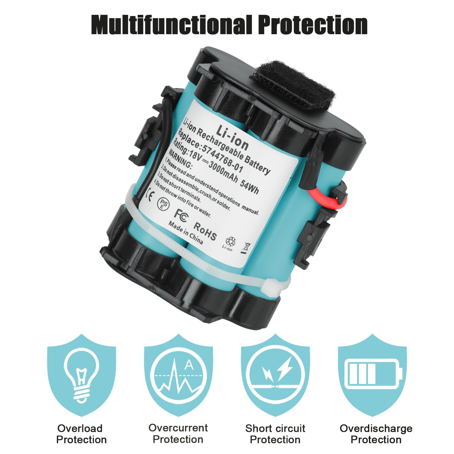 KUNLUN 3.0Ah 18V Lithium Ersatzakku für Gardena Mähroboter R38Li R40Li R45Li R50Li R70Li R75Li R80Li, für Husqvarna Automower 105 305 308 308X, für McCulloch ROB R600 R800 R1000