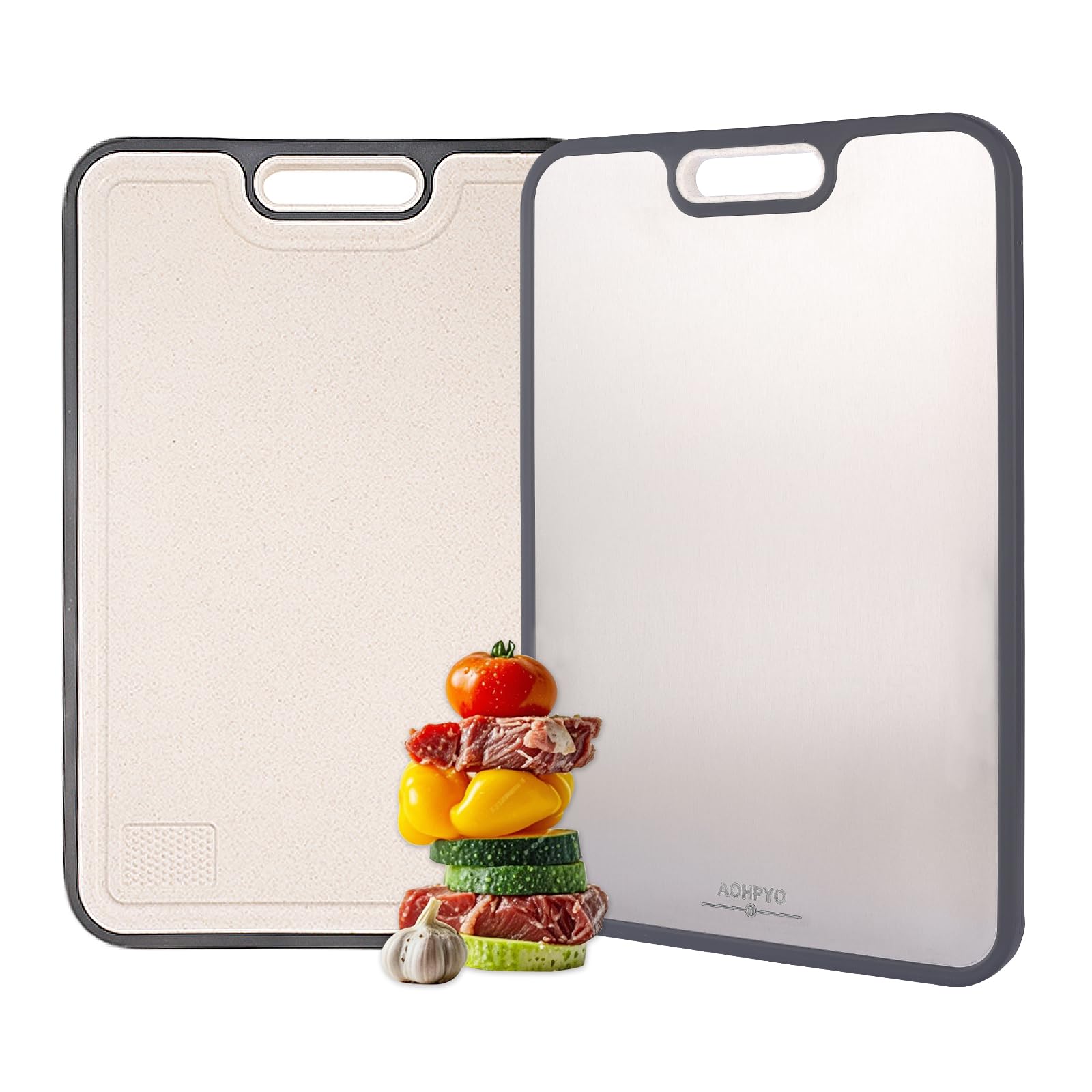 Planche à Découper En Titane Planche à Découper Double Face En Acier Inoxydable 304 De Qualité Alimentaire Planche à Découper En Acier Inoxydable