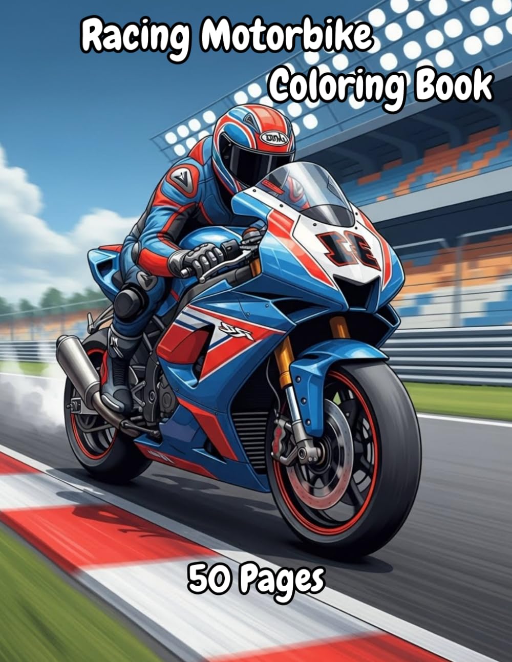 Racing Motorbike Coloring Book: High-Speed Superbike Coloring Pages for Motorcycle Lovers, Teens & Adults – Stress Relief and Creative Fun
