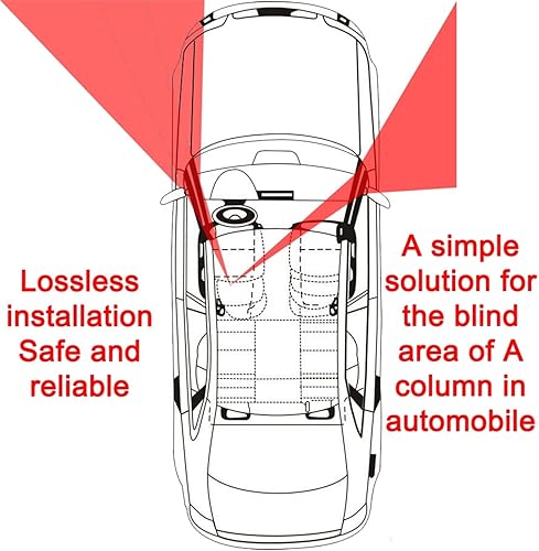 Miniatura 2 de Espejo de punto ciego para coche, espejo auxiliar panorámico de punto ciego para los puntos ciegos en los lados izquierdo y derecho del parabrisas