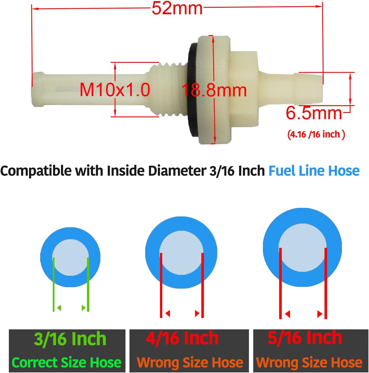 1PZ FF8-001 2 pack Fuel Tank Gas Joint Filter Replacement for Honda GX120 GX160 GX200 GX240 GX270 GX340 GX390 Engine