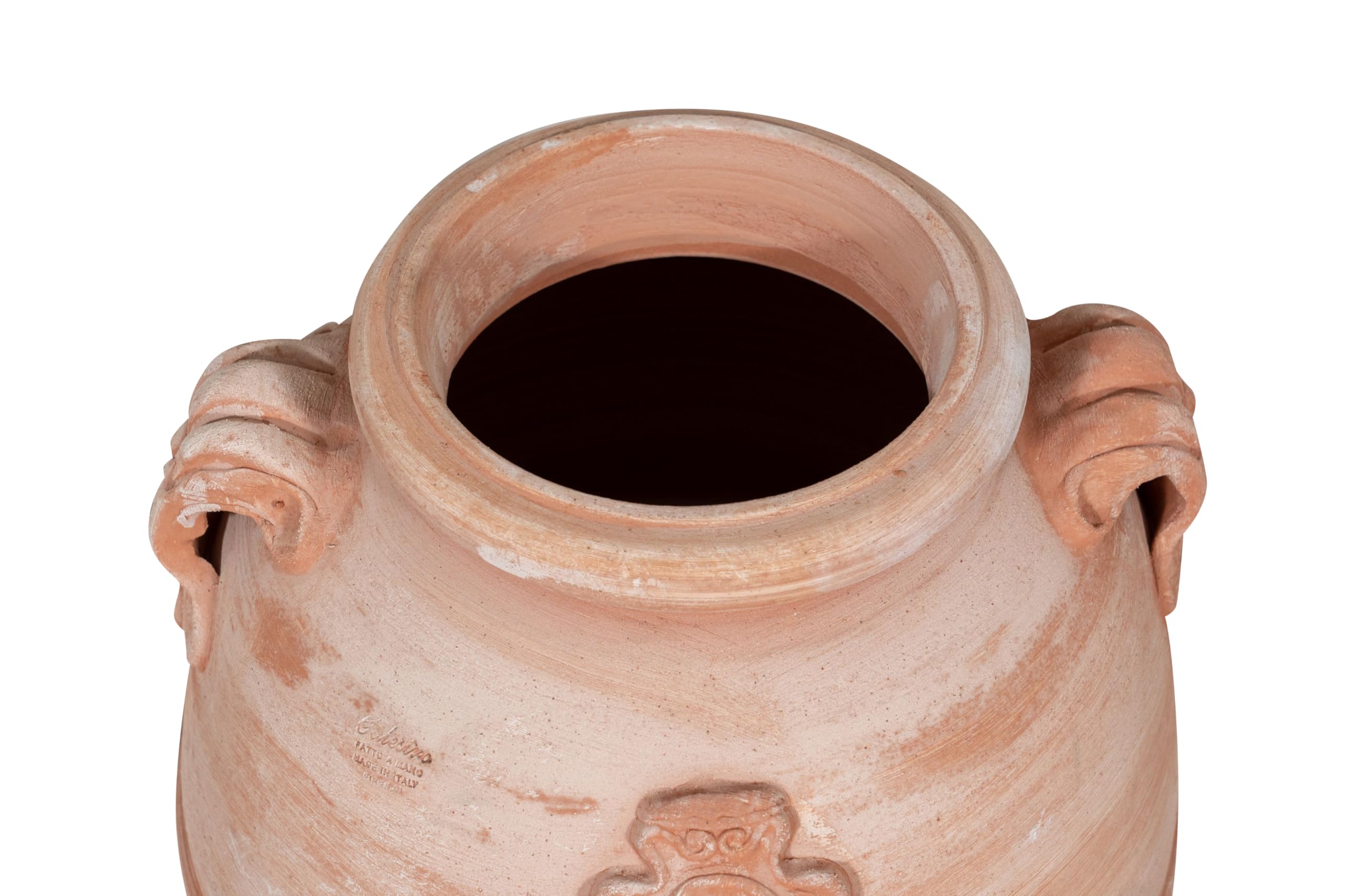Biscottini Orcio in terracotta con manici 56x46x40 cm - Vasi per piante - Fioriera da esterno - Vaso in terracotta - Vaso alto da interno - Fioriere da esterno decorativa