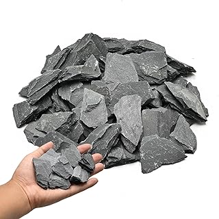 Natural Rocks Slate Stone 1-2.5 Inches Decorative Stones for Miniature Landscaping,Fairy Gardens,Bonsai,DIY Crafts,Aquariums &