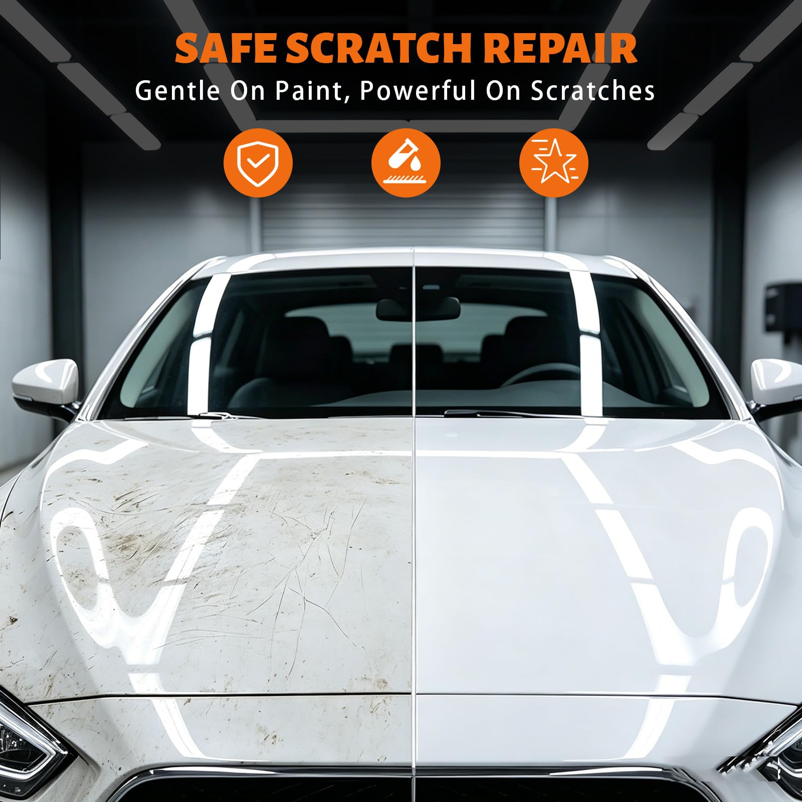 Car Scratch Remover, Scratch Remover Kit for Cars 120 ml, Car Scratch Removal Wax Repair Paste with Wipe and Sponge, Remove Minor Scratches and Restore Surface Shine - 5