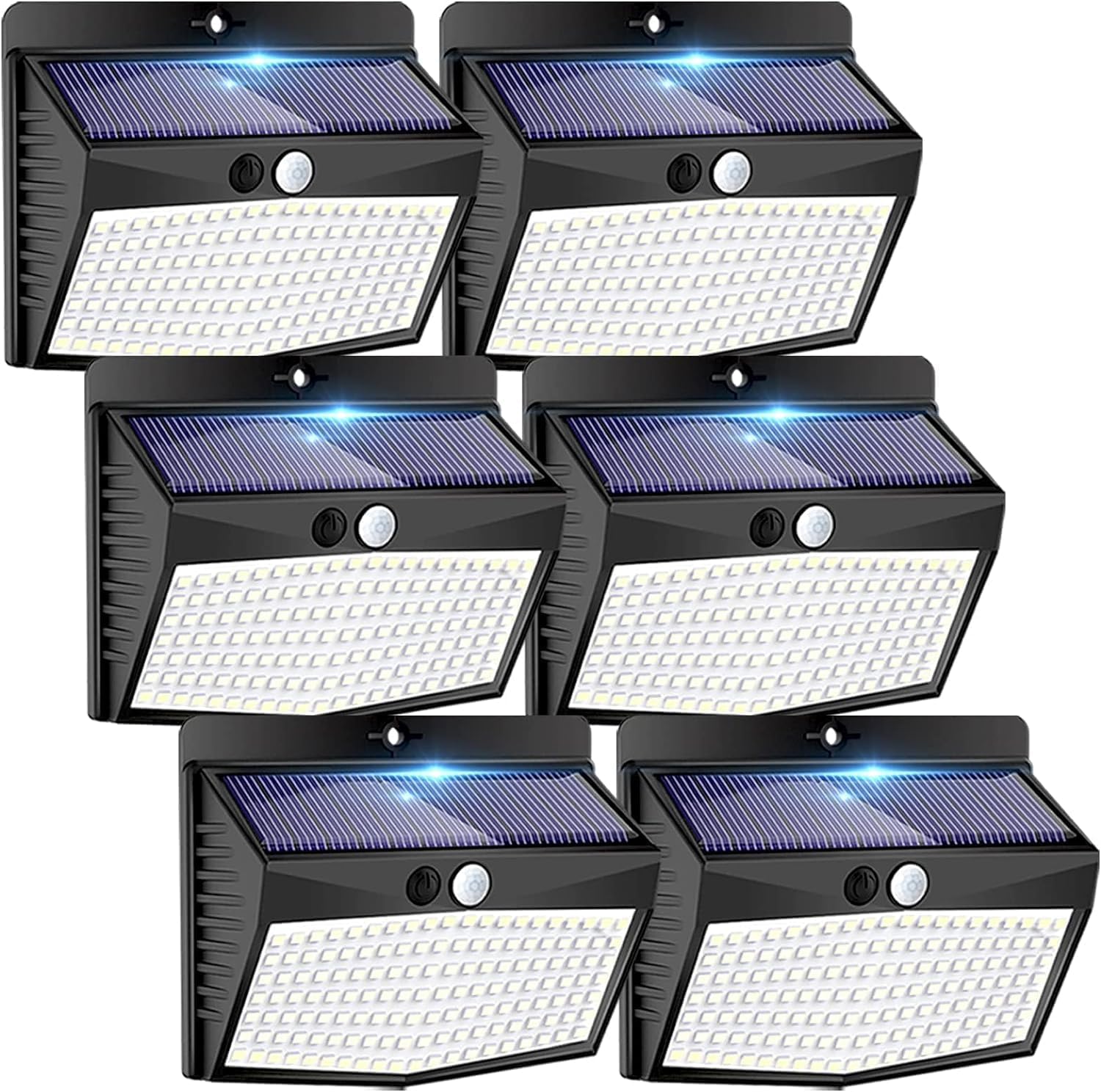 [6 Packs] Solar Lights Outdoor Motion Sensor Solar Security Lights Waterproof with 3 Lighting Modes Solar Powered Wall Lights Outside for Garden Fence Yard Deck