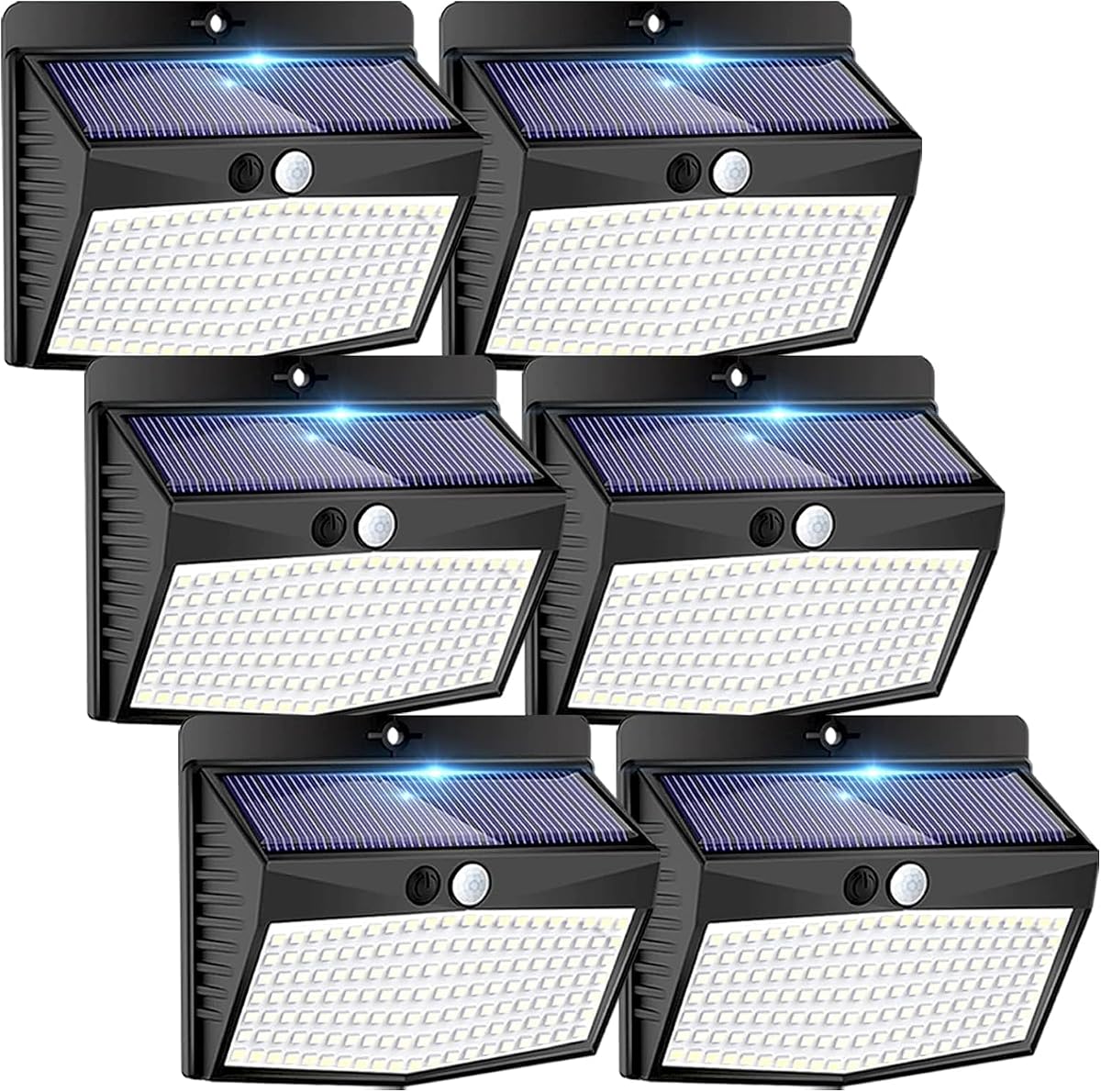 Peasur 6 Pack Solar Motion Sensor Lights Outdoor Waterproof with 3 Modes