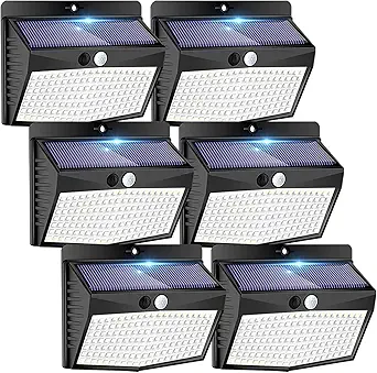 Peasur 6-Pack Solar Security Lights with Motion Sensor and Waterproof Design