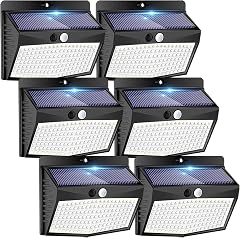 Peasur 6 Packs Solar Lights Outdoor Motion Sensor Solar Security Lights Waterproof with 3 Lighting Modes Solar Powered