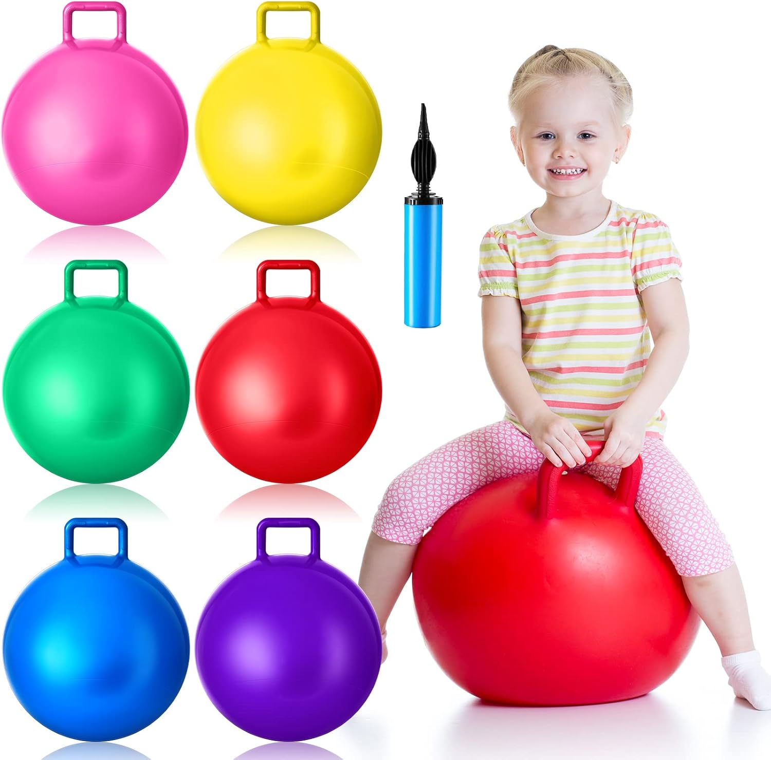 Amazon.com: Lewtemi 6 Pcs Hopper Ball Jumping Hopping Inflatable Ball ...