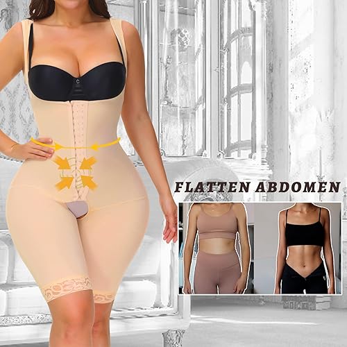 Vista 2 de welooc Fajas colombianas moldeadoras de cuerpo completo para mujer, ropa de compresión