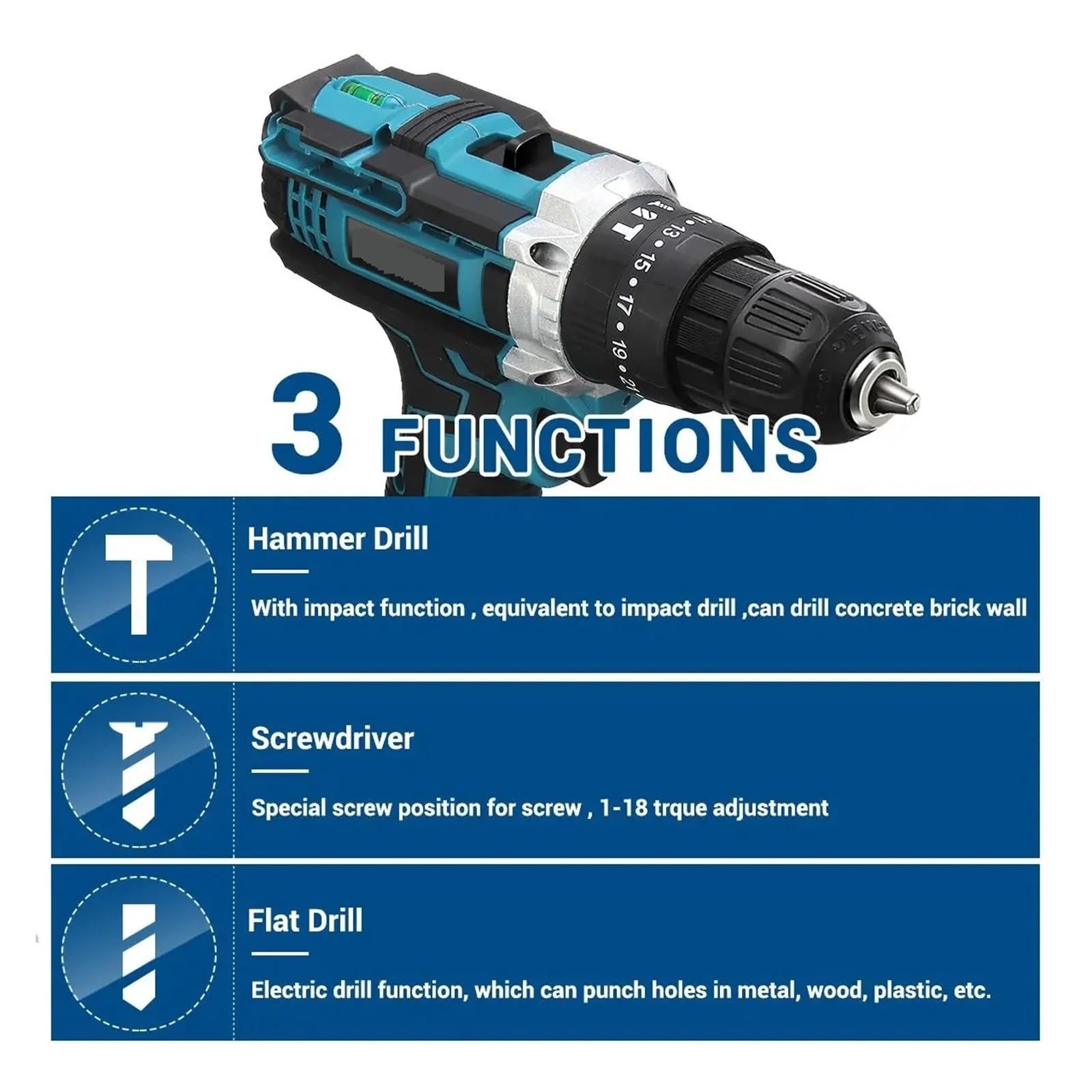 Trapano A Batteria 21V Cacciavite Elettrico A Percussione Mini Driver Di Alimentazione Wireless Utensili Elettrici A Agli Ioni Litio DC Senza Sforzo Per Vari Lavori Riparazione(1 Battery Type 4)