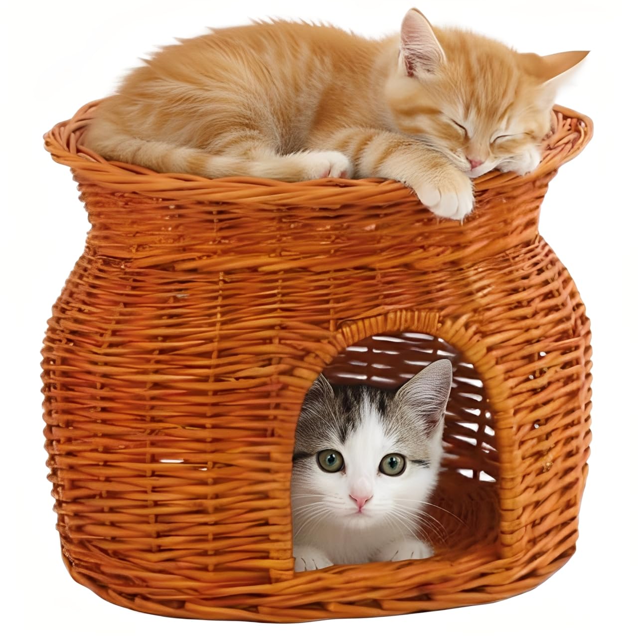 Amazon | life_mart 猫ちぐら 2段 【 天然素材 柳編み 】 キャット