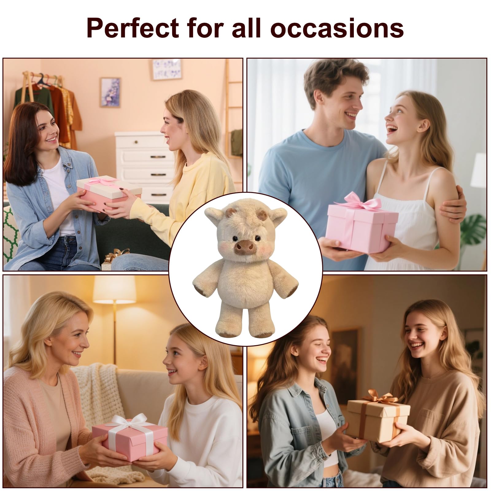 Peluche Che Corre, 45cm Peluche Di Cinghiale, Peluch Mucca, Vitello Che Corre Morbido Giocattolo, Bambola Da Collezione A Forma Di Pecora In Cartone Peluch Animato Per Ragazzi E Ragazze (B)