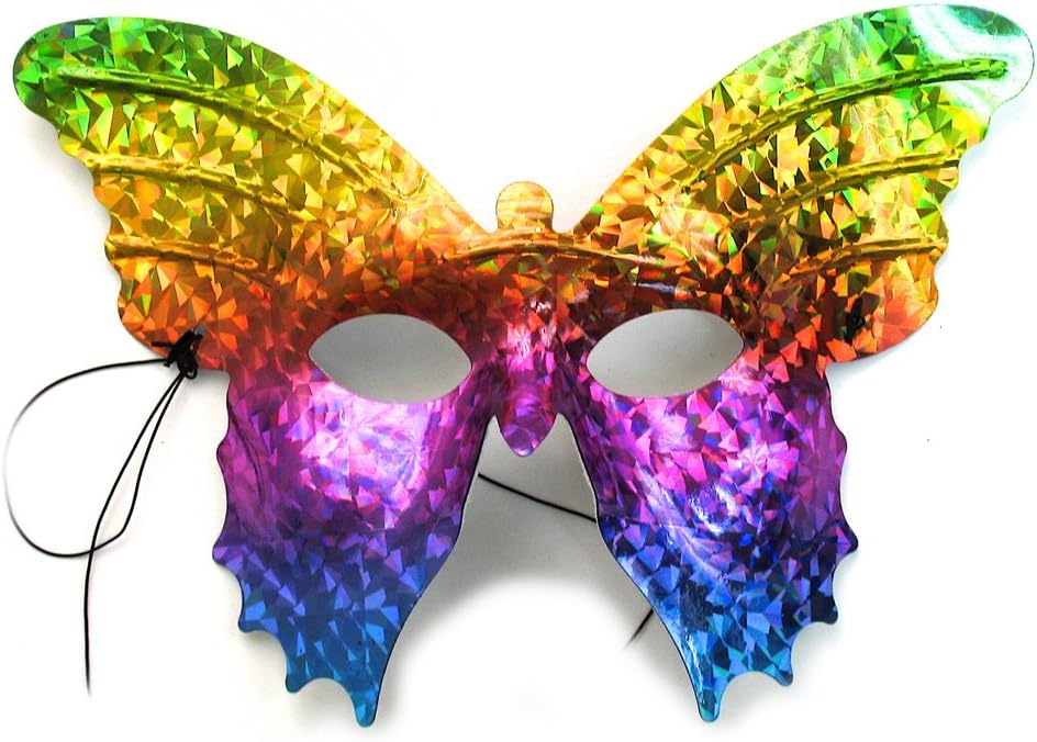 Butterfly Rainbow Holographic Women's Masquerade Mask