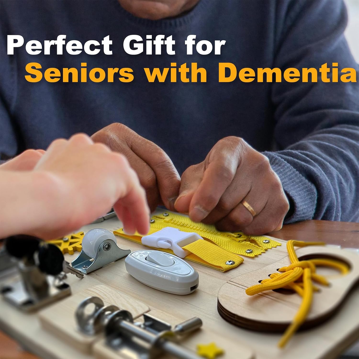 Fidget Busy Board for Adults with Dementia Activities for Seniors - Alzheimers Products for Elderly - Alzheimer's Activities - Sensory Board for Autism Patients - Gift Toys for Alzheimers