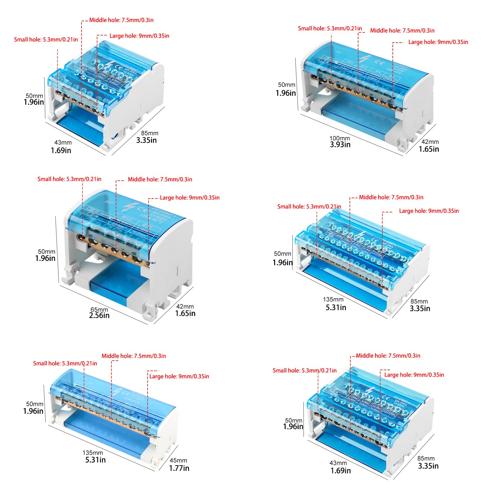 Morsettiera distribuzione ' Alimentazione, 4 Rows 11 Holes