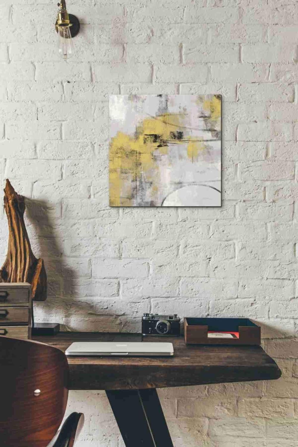 Epic Graffiti 'Stone Gardens II Yellow' by Silvia Vassileva, Canvas Wall Art, 12"x12"