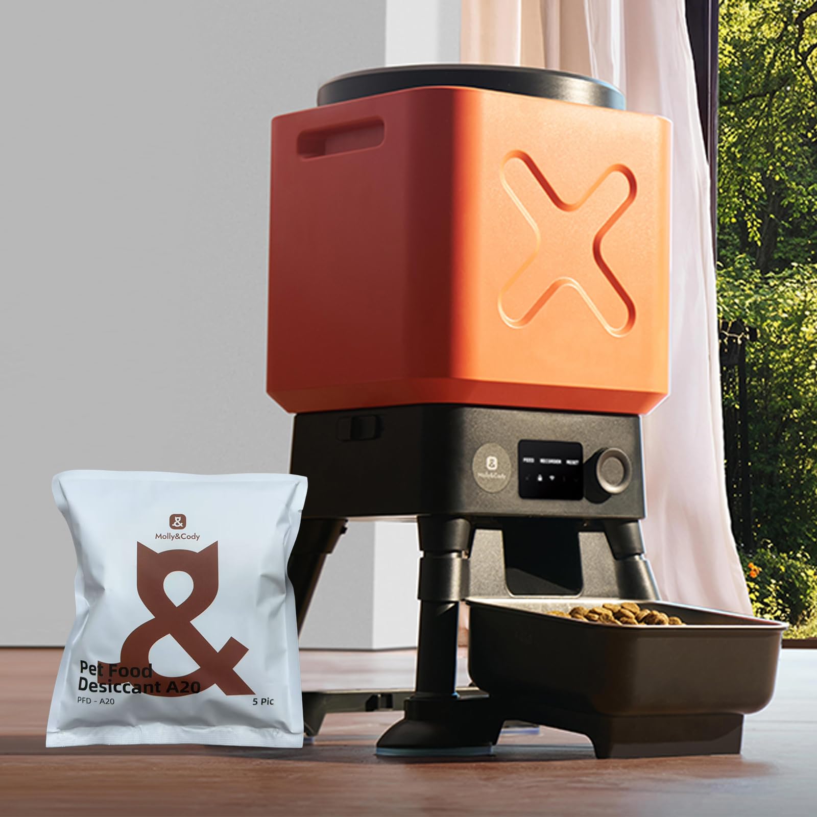Automatic Dog Feeder for Large Dogs 14L Capacity 2 4G WiFi App Control Dual Power Supply Stainless Steel
