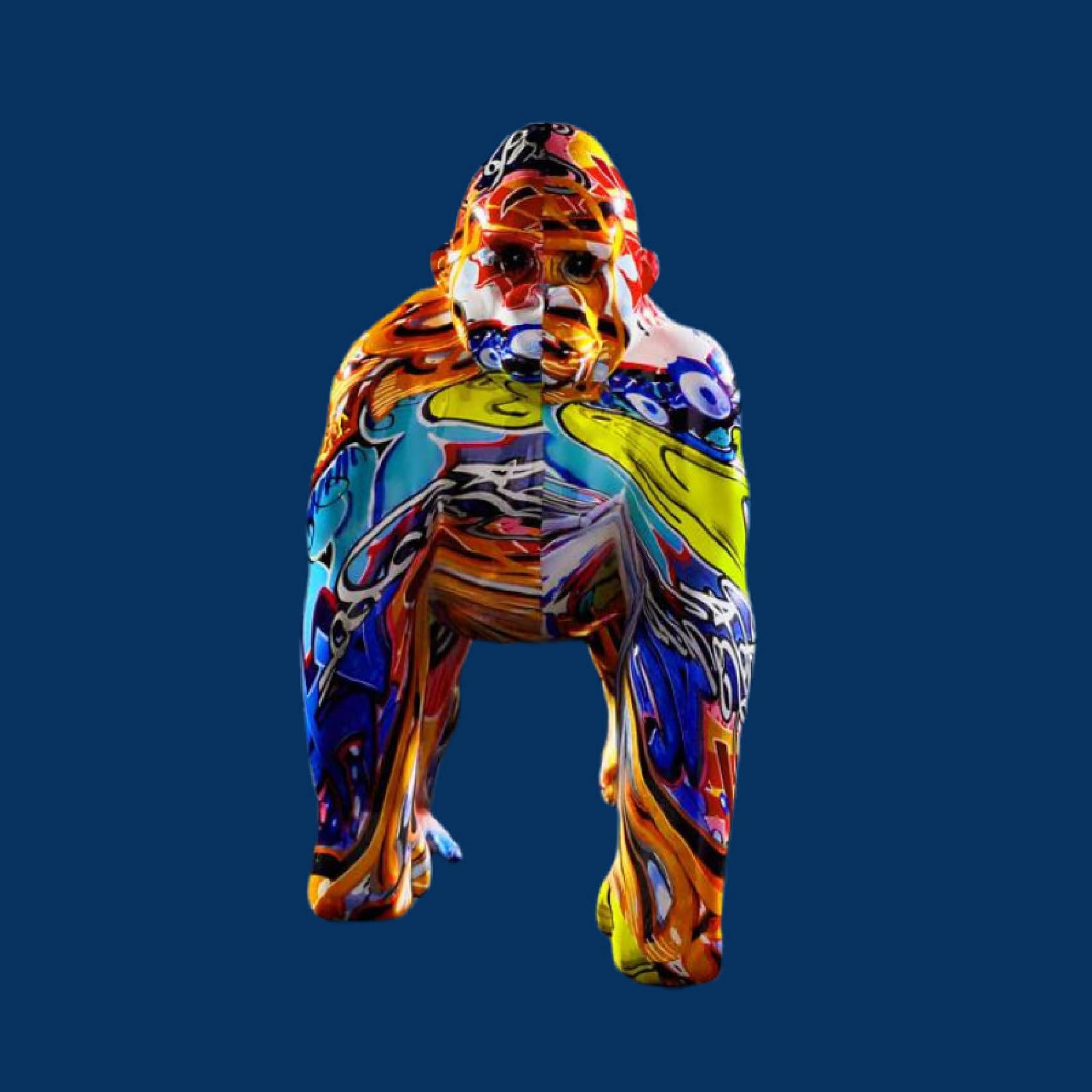 Amazon.co.jp: カラフルなゴリラの置物、樹脂猿のフィギュア