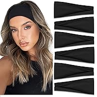 Vista 9 de TERSE Diademas para mujer, 4 pulgadas de ancho, bandas antideslizantes para el cabello, bandas elásticas para el sudor, accesorios para el cabello