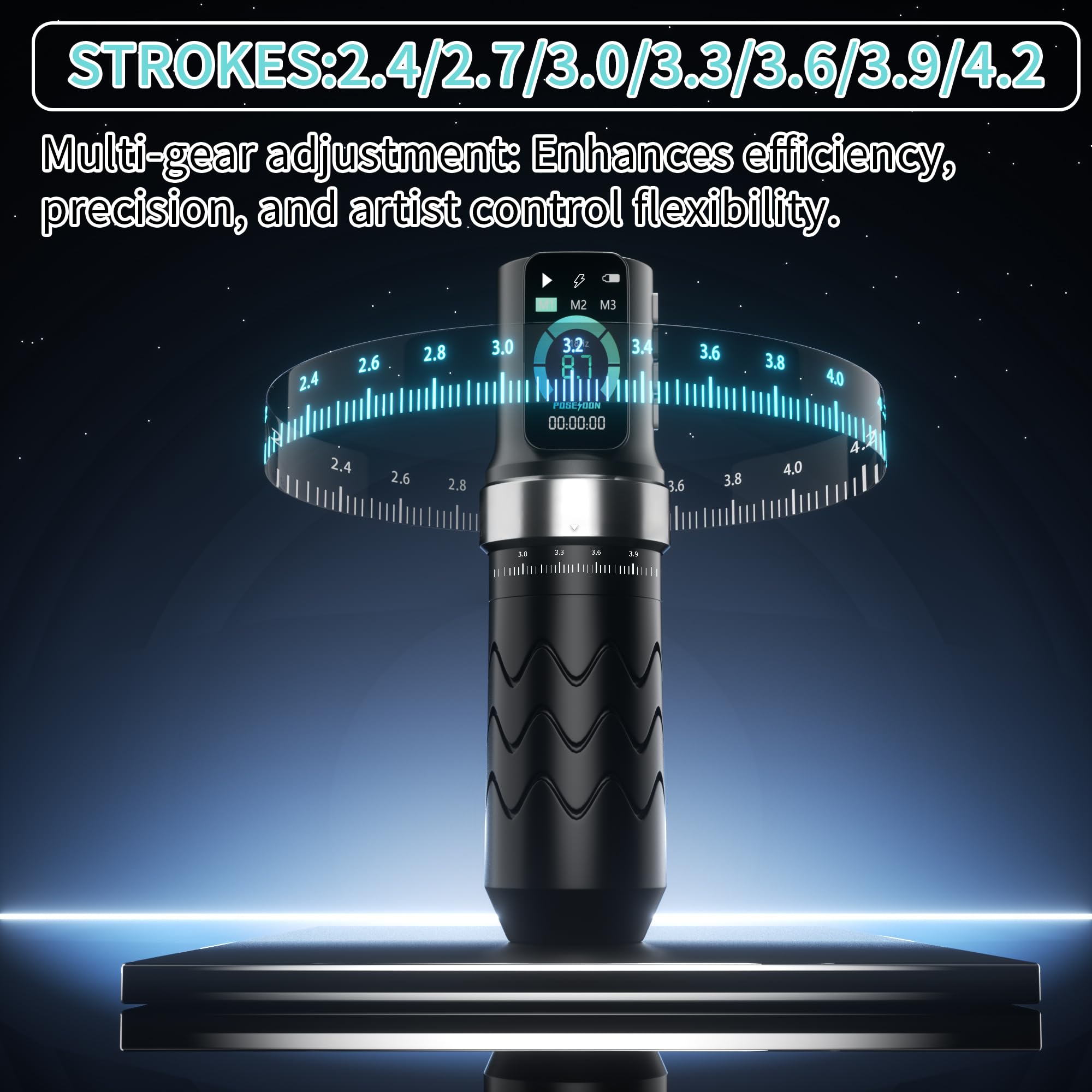 Amazon | POSEIDON コードレス タトゥーマシンキット 7ストローク設定