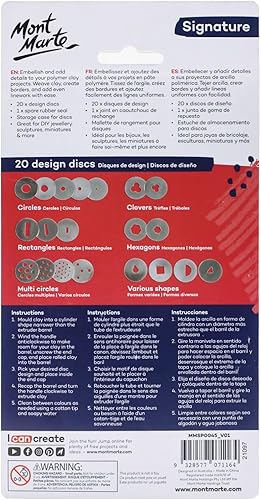 Miniatura 9 de Mont Marte Extrusora de arcilla polimérica Signature 22pc, herramienta extrusora para proyectos de arcilla polimérica, joyas de bricolaje,