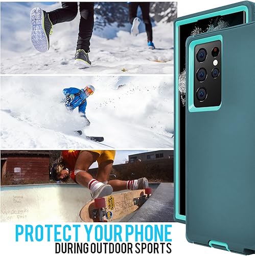Miniatura 5 de Funda para Galaxy S22 Ultra, protección contra caídas, resistente, a prueba de golpes, caídas y polvo, funda protectora de 3 capas para Samsung