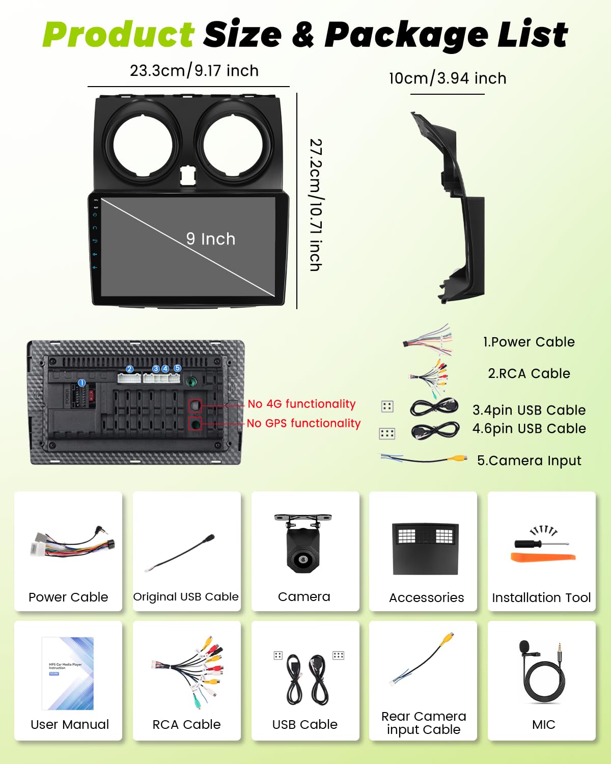 2 DIN Autoradio per Nissan Qashqai J10 2006-2016 Carplay Wireless FM RDS
