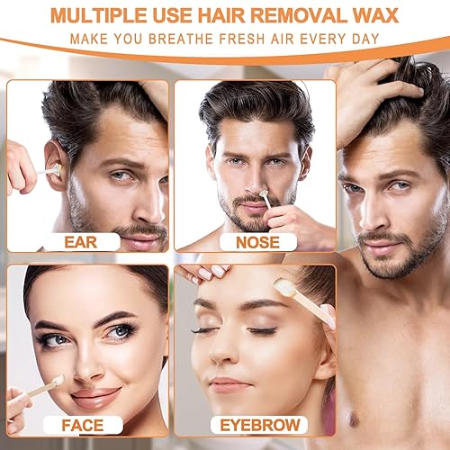 Miniatura 15 de Kit de cera nasal de CoFashion - 1.76 oz de cera para depilación, 20 aplicadores (hasta 20 usos), 10 vasos de papel para depilación de nariz y orejas