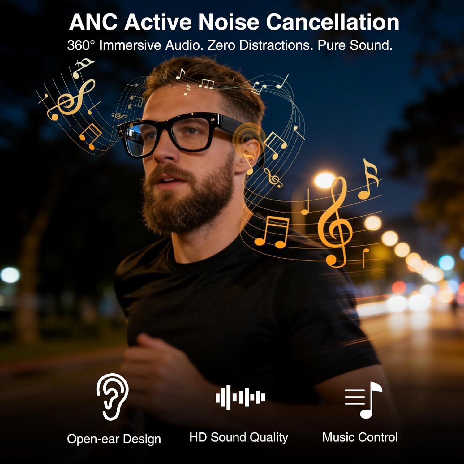 AI Smart Glasses with Camera, 8MP HD Camera & Video Recording Glasses,146 Languages Real-Time Translation,AI Voice Assistant, Object Recognition for Travel, Meetings &Vlog