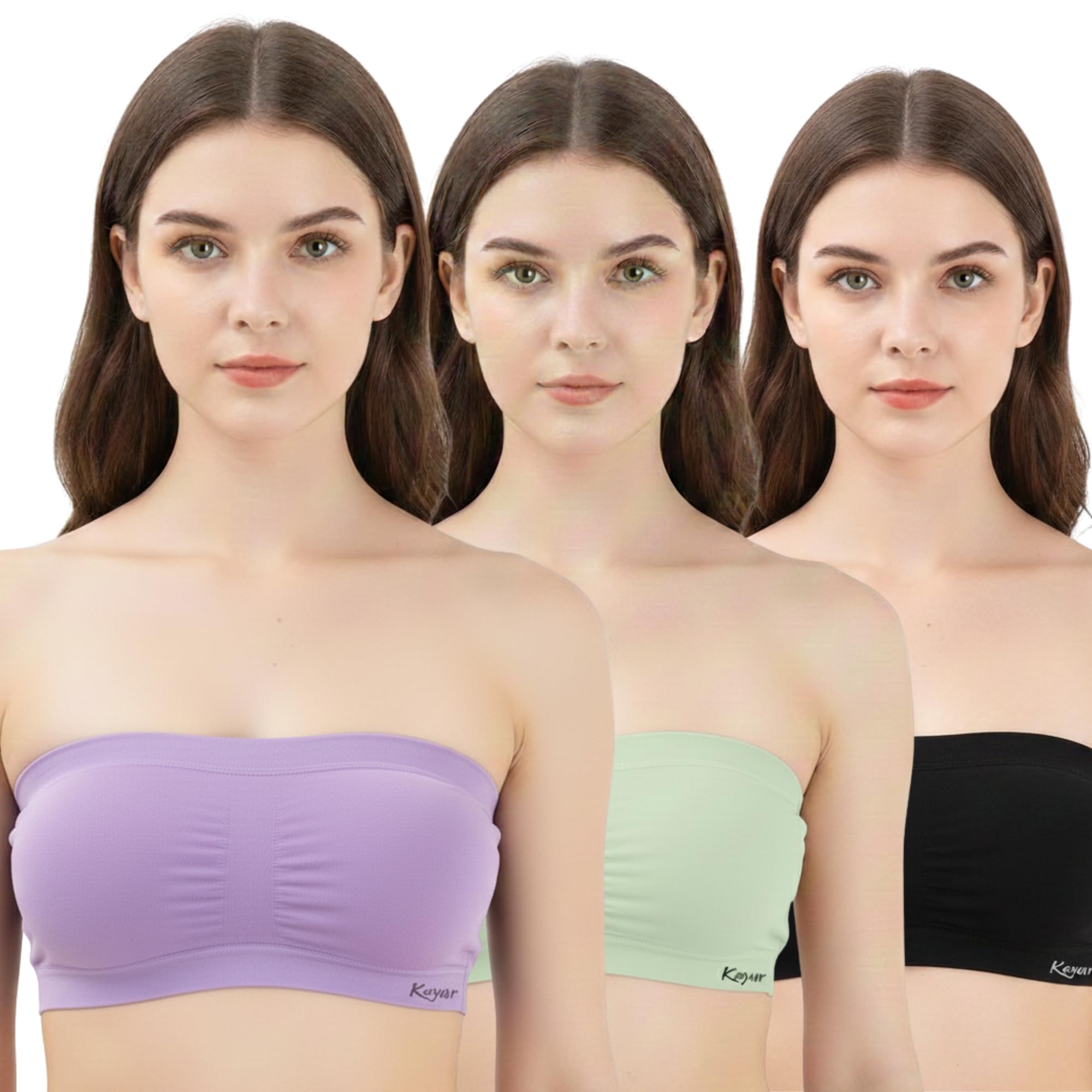 kesar lingeries Women's Wirefree, Strapless, Non Padded Tube Bra - Pack of 3 (Size 30-36)-picture-56