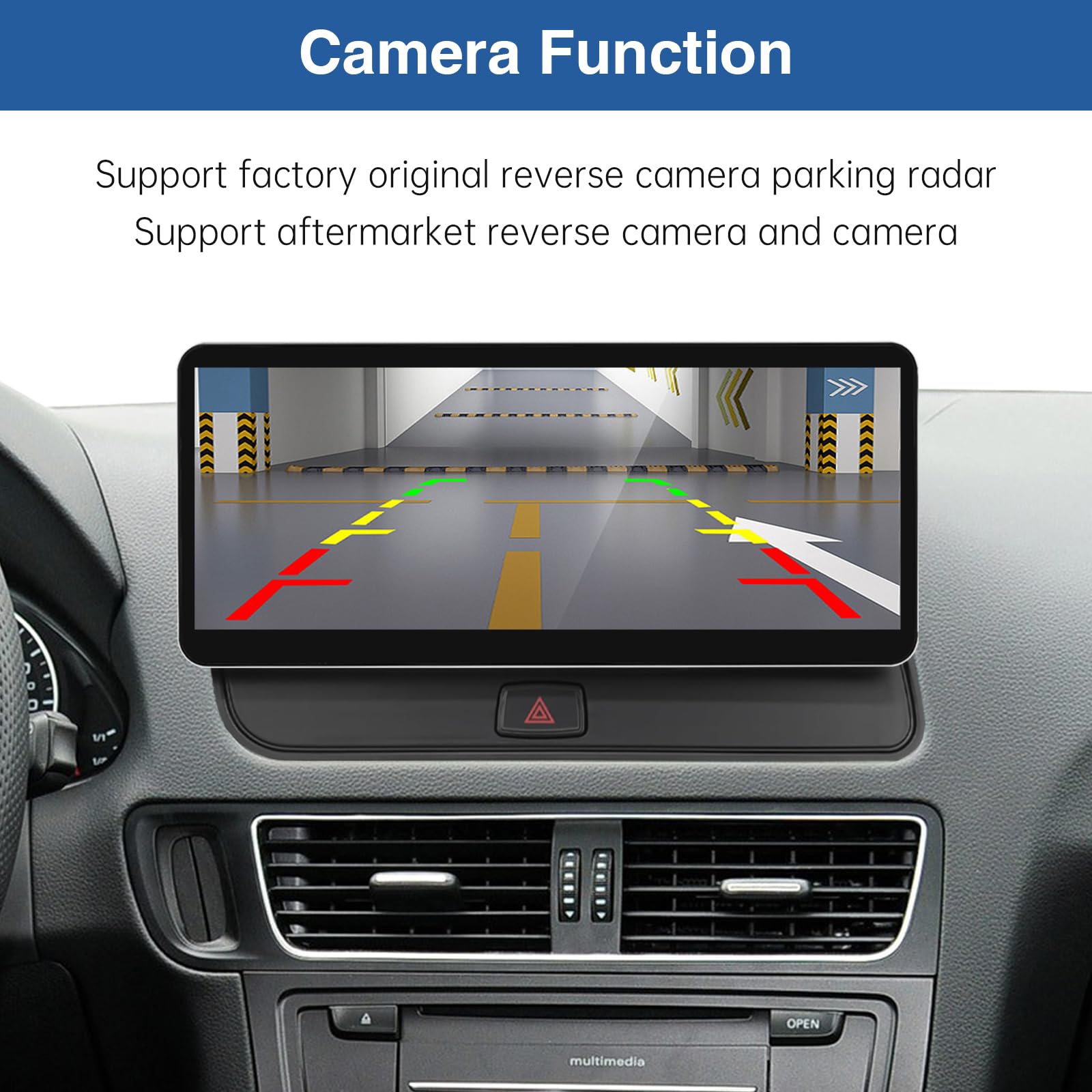 Road Top 12.3 Pulgadas de Radio de Coche inalámbrico CarPlay Pantalla táctil para Audi Q5 2009-2017 Año con 3GMMI, Radio de Coche estéreo Multimedia Pantalla, Soporte Android Auto,Mirrorlink