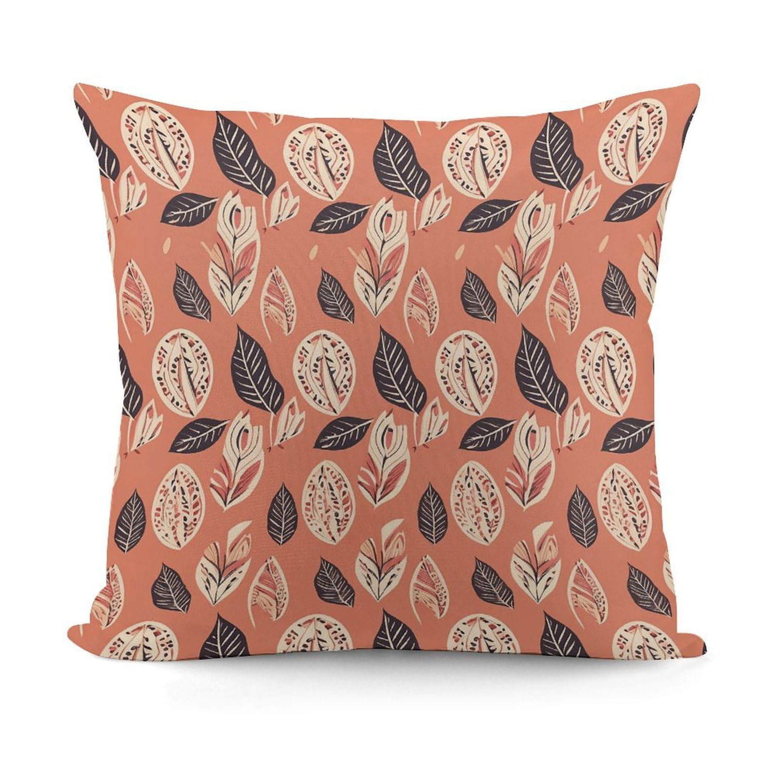 Adfgyerh Style Simple Leaves Decorative Pillow Covers, Throw Pillow Covers Soft For All Seasons, Pillowcases For Couch Living Room Sofa Bedroom 18X18 Inch