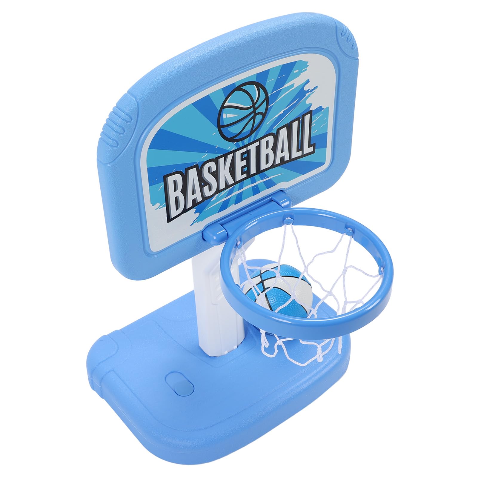 Juego de baloncesto interactivo en la piscina con canasta de baloncesto para piscina, altura ajustable para interior y exterior, incluye 2 bombas de pelota