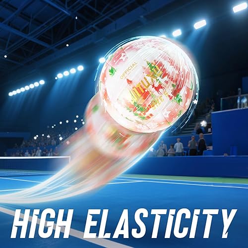 Miniatura 5 de Balón de voleibol oficial tamaño 5, suave al tacto, cubierta de piel sintética impermeable y cámara de goma reforzada, para interiores, exteriores,