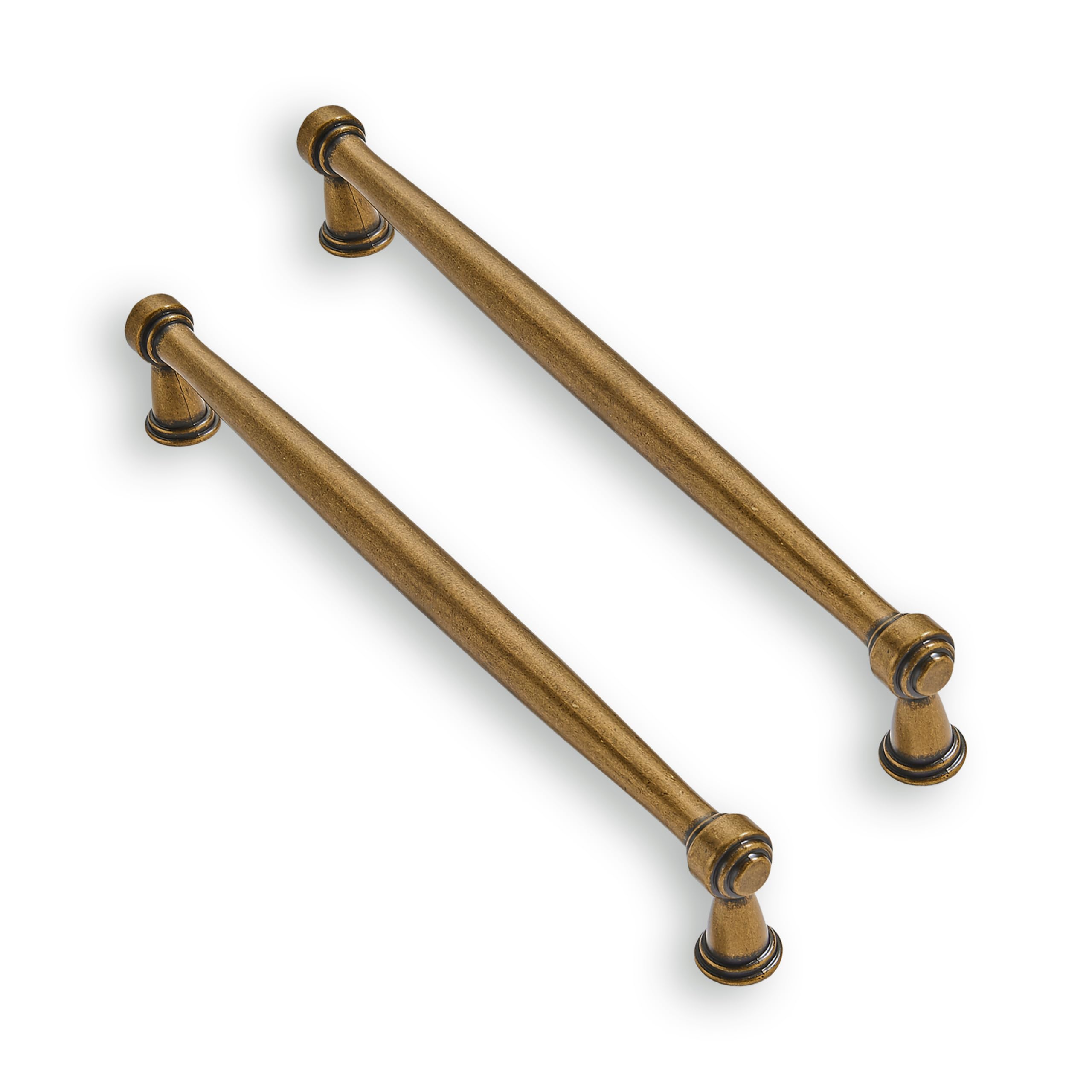 ZAUYX Solid Heavy Duty 10 Pack 6-5/16 Inch Hole Center Vintage Antique Brass Cabinet Pulls Kitchen Aged Cabinet Hardware Kitchen Handles for Cabinets Dresser Pulls Drawer Pulls — image 1
