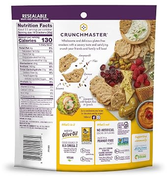 Crunchmaster Roasted Garlic Seasoned Multi Seed Cracker, Gluten Free, 4 Ounces (Pack Of 12)