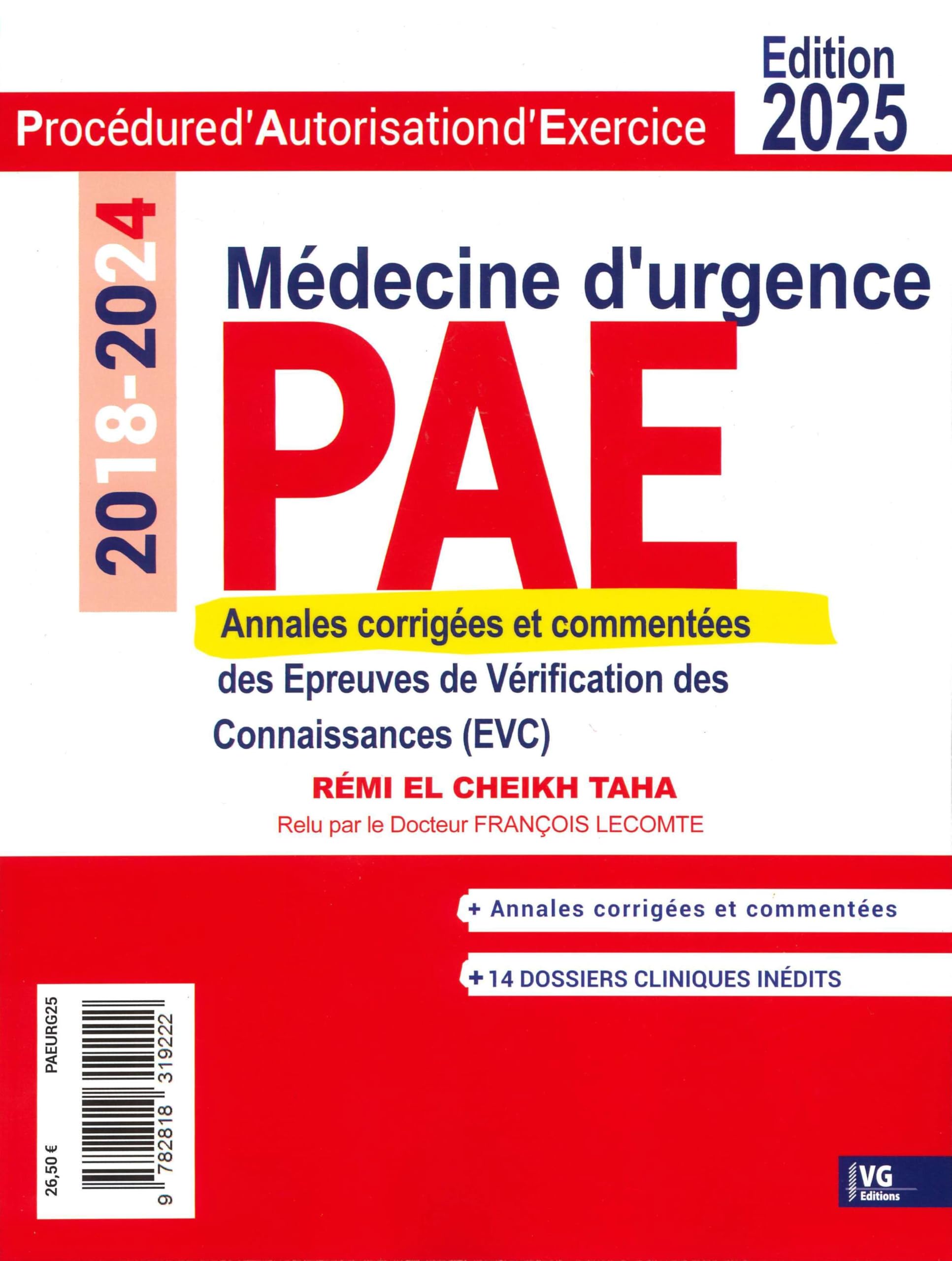 Médecine d'urgence: Annales corrigées des épreuves de vérification des connaissances (EVC) 2018-2024