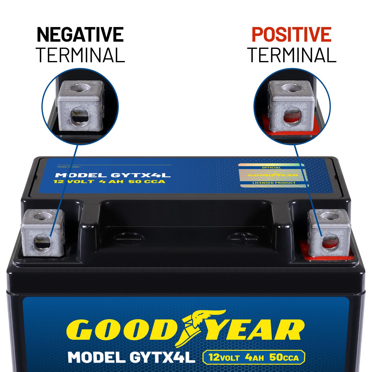 Amazon.com: Goodyear GYTX4L - 12 Volt 4 AH, 50 CCA, Rechargeable