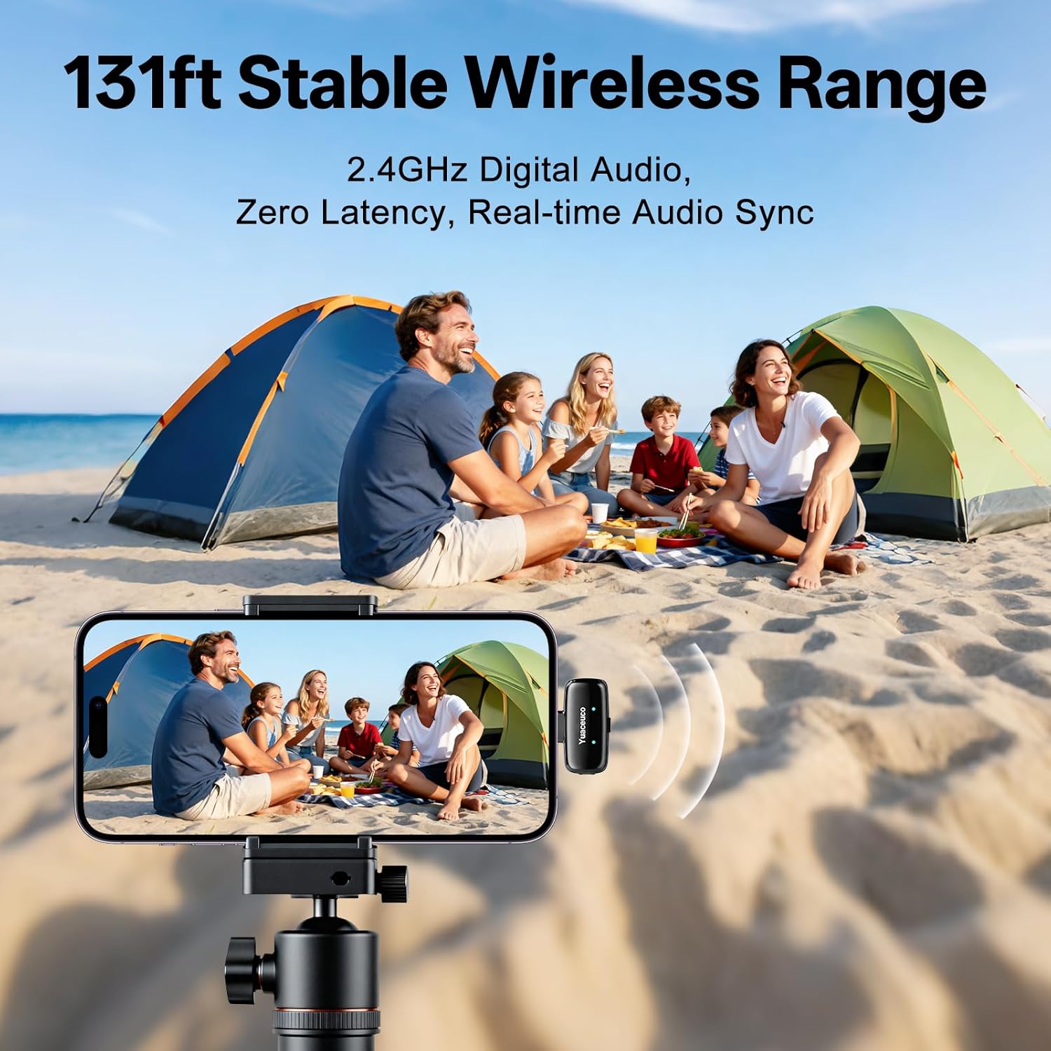 Mini Wireless Lavalier Microphone for iPhone ipad Android, Noise Reduction and Mute, 33h Charging Case, AI Voice Changer, 131FT Range, Mini Lapel Mic for Video Recording, Vlogging, YouTube - Image 8