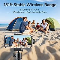 Vista 8 de Mini Wireless Lavalier Microphone for iPhone ipad Android, Noise Reduction and Mute, 33h Charging Case, AI Voice Changer, 131FT Range, Mini Lapel